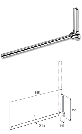 Chrome Pull Down Grab Rail