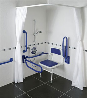 Shower Doc M Pack With Blue Rails 