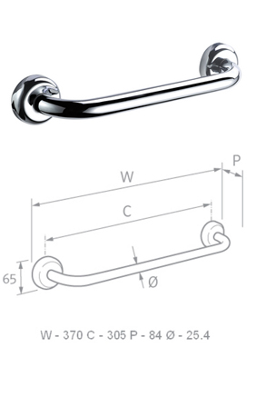 Chrome Curved Grab Rail  